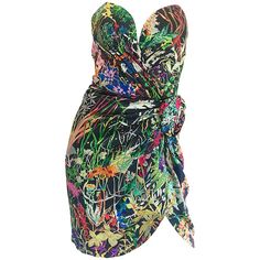 Luxury Silk Strapless Spring Dress, Luxury Retro Silk Dresses, Luxury Vintage Strapless Dress, Luxury Vintage Multicolor Maxi Dress, Vintage Roberto Cavalli Dress, Vestidos Vintage, Kpop Fashion Outfits, Art Clothes, Botanical Prints