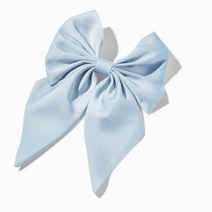 Light Blue Satin Bow Barrette Hair Clip