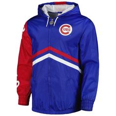 Make certain nobody questions your loyalty to the Chicago Cubs by wearing this Undeniable windbreaker from Mitchell & Ness. It's eye-catching design features vintage Chicago Cubs graphics, chevron striping and an adjustable hood. In addition, mesh lining gives this full-zip jacket a breathable feel. Hooded Officially licensed Mesh lining Brand: Mitchell & Ness Machine wash, line dry League-specific zipper pulls Material: 100% Nylon - Body; 100% Polyester - Lining Full Zip Lightweight jacket