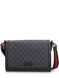 Find GUCCI Gg Supreme Crossbody Bag on Editorialist. Height: 20cm Width: 27cm Depth: 8cm. Strap drop: 50cm. Adjustable strap. Front flap closure. Logo details. Leather trim Gucci Crossbody Bag, Gucci Crossbody, Latest Bags, Crossbody Messenger Bag, Gucci Black, Swim Accessories, Black Cross Body Bag, Gucci Men, Sport Bag