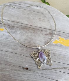 "Bold and beautiful filigree butterfly Amethyst Stainless steel The butterfly measures 43 x43mm(1 3/4\") The price is for the pendant only..the neck cuff is additional. Pls contact me for a quote prior to purchase." Bohemian Butterfly Jewelry For Festivals, Handmade Butterfly Shaped Jewelry For Festivals, Handmade Butterfly Jewelry For Festivals, Unique Butterfly Charm Pendant Jewelry, Bohemian Butterfly Charm Jewelry For Jewelry Making, Bohemian Jewelry With Butterfly Charm For Jewelry Making, Bohemian Butterfly Jewelry, Butterfly-shaped Filigree Jewelry Gift, Butterfly Filigree Jewelry As A Gift