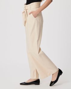 This high-rise, super wide leg silhouette features a flutter waistband with a self-belt and a 30” inseam. This style is cut from super soft light beige denim in the perfect weight that provides coverage and has a bit of stretch for the most comfortable fit. | Harper 30 Inch Wide Leg Pant - Blonde Sand | Size 23 Wide Leg Pant, Soft Light, Light Beige, Soft Lighting, Wide Leg Pants, Comfort Fit, Wide Leg, High Rise, Blonde