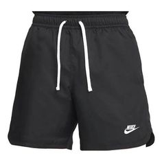 Men's Nike Sportswear Solid Color Minimalistic Lacing Sports Shorts Black DM6830-010 Nike Sporty Short Leg Athletic Shorts, Nike Moisture-wicking Short Swim Trunks, Nike Moisture-wicking Swim Trunks, Nike Gym Athletic Shorts, Nike Sportswear Athletic Shorts With Elastic Waistband, Nike Sporty Gym Shorts, Black Short Sportswear Bottoms, Nike Sportswear Bottoms For Running, Nike Sportswear Shorts With Moisture-wicking