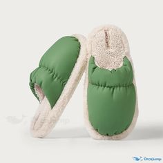 OrcaJump - Premium Soft Sole Cotton Slippers with Anti-slip Design in Stylish Pink and Green Cotton Slippers, Warm Slippers, Green Jewelry, Toe Rings, Green Orange, Pink And Green, Winter Fashion, Gender Neutral, Slippers