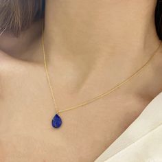 ✔️Genuine Lapis Lazuli Necklace✔️ High-Quality 925 Sterling Silver Available with a 24K Gold Finish This Lapis Drop necklace is great for wearing alone or for layering with other necklaces. It is the perfect gift for your girlfriend, sister, bridesmaids, or even yourself! Made by hand in Greece. Moreover, Lapis Lazuli is a really powerful crystal that promotes self-confidence, truth, and health. 👉A few words about Genuine Lapis Lazuli. Lapis Lazuli is one of the most sought-after stones. Its de Dainty Lapis Lazuli Jewelry For Gift, Dainty Lapis Lazuli Jewelry Gift, Gift Blue Drop Necklace With Natural Stones, Lapis Lazuli Pendant Necklace For Gift, Minimalist Lapis Lazuli Jewelry For Gift, Minimalist Lapis Lazuli Jewelry Gift, Spiritual Lapis Lazuli Necklaces As Gift, Minimalist Lapis Lazuli Gemstone Necklace, Spiritual Lapis Lazuli Necklace As Gift