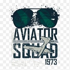 an airplane with sunglasses and the words aviator squad, transparent background png clipart