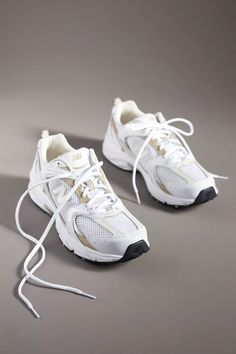 New Balance 530 Sneakers | Anthropologie New Balance 530 Metallic White, Trending Sneakers New Balance, White New Balance Sneakers Women, New Balance Mr530 Women, New Balance 530v2, Pretty Sneakers, Nike Fashion Shoes, Pretty Shoes Sneakers, Dad Sneakers