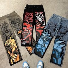 Weiphoto Y2k Clothing Brands, Streetwear Bottoms, Trouser Men, Camo Pants Outfit, Wide Leg Denim Pants, Harajuku Anime, Wide Leg Pants Outfit, Plus Size Winter Outfits, Graphic Pant