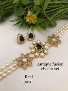 A Gift for someone most adorable for you. Suitable for all kind of outfits like lehenga, dresses, sarees . Necklace : 1 Earring:  1 Elegant Lehenga With Pallu As A Gift, Bollywood Style Pearl Chain Necklace For Party, Bollywood Pearl Chain Necklace For Party, Elegant Festive Choker With Zari Work, Elegant Kundan Necklace For Designer Wear, Festive Kundan Pearl Choker Necklace, Traditional Pearl Necklace For Diwali Party, Diwali Party Pearl Necklace, Bollywood Style Pearl Necklace For Party