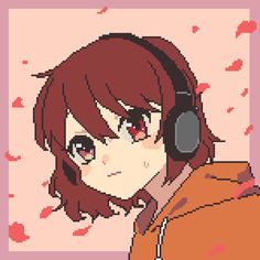 an anime character with headphones on