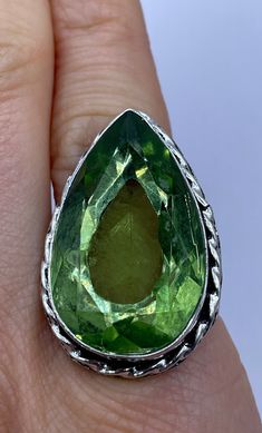 Large brilliant emerald green antique glass  Ornate German Silver  NOT 925  Vintage ring, does not tarnish my jeweler charges a $20 fee All rings are shipped free in the US in a nice gift box.   Check out our over a THOUSAND great reviews Engraving is $4 per letter and is not always perfect depending on the piece. It can take a few days if the jeweler is busy. This is payable to Paypal Judithsltd@gmail.com Green Large Stone Ring Jewelry, Green Large Stone Ring, Spiritual Green Gemstones For Gifts, Green Spiritual Gemstones For Gifts, Spiritual Green Gemstones For Gifting, Teardrop Emerald Green Rings, Teardrop Green Emerald Rings, Green Teardrop Emerald Rings, Green Emerald Teardrop Rings