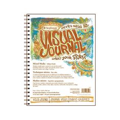 a spiral notebook with the words visual journal written on it