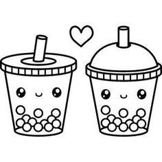 two cups with faces drawn on them, one is filled with bubbles and the other has a