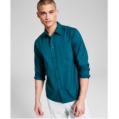 And Now This Poplin Long-Sleeve Wovens Button-Up Shirt Style: Pa5007sy43 Color: Teal Men’s Size Large There Is Always A Time For Simple, Clean And Comfortable Style As Presented By The Solid-Tone, Timeless Lines And Soft Poplin Finish Of This Long-Sleeve Shirt By And Now This. Point Collar Pocket At Left Chest Imported Long Sleeves With Button Cuffs 95% Cotton / 5% Elastane Details: - Long Sleeve - Collar - Button Front - Cuffed Sleeve - Casual Button Down Shirt Casual Collared Dress Shirt For Fall, Fall Casual Collared Dress Shirt, Casual Fall Collared Dress Shirt, Casual Cotton Button-up Dress Shirt, Cotton Button-up Shirt With Rolled Sleeves, Cotton Button-up Dress Shirt For Fall, Cotton Dress Shirt With Button Closure For Fall, Fall Cotton Button-up Dress Shirt, Green Button-up Shirt With Button Cuffs