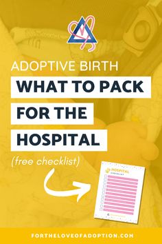 a baby in a car seat with the text adoptive birth what to pack for the hospital