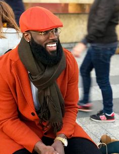 Gentleman Mode, Black Men Beards, Black Beards, Black Men Fashion Swag, Orange Jacket, Dapper Style, Beard Gang, Sharp Dressed Man, Men Style Tips