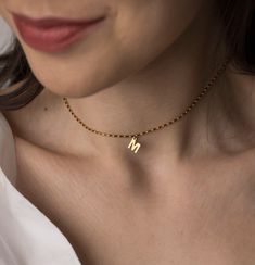 "tiny beads Necklace with initials/ Personalized Initial Necklace/ Custom initial Necklace/ 18k Gold & sliver necklace/ letter Bridesmaid Jewelry Our 18k beads initial necklace is made with beautiful chain. Our tiny beads custom necklace 18K GOLD is so BEAUTIFUL and gorgeous personalized piece suitable for gift. it is tiny and minimalist necklace which has been combined with choker  which is perfect for everyday wear. Beautiful gift for someone special. necklace LENGTH is 14 inches with 2 or 3 i Cheap Gold Initial Necklace With Letter Beads, Cheap Initial Necklace With Adjustable Chain, Affordable Initial Letter Necklace, Cheap Adjustable Minimalist Initial Necklace, Affordable Personalized Letter Initial Necklace, Necklace With Initials, Sliver Necklace, Custom Initial Necklace, Modern Necklace