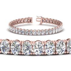 This sophisticated diamond tennis bracelet is sure to please her with the row of oval cut diamonds individually set in a basket prong setting. Held together with a box clasp, this 7.0-inch bracelet is approximately of 16 ct. that will perfectly wrap around her wrist for an elegant & stunning look.   Oval cut stones of 15.60 Total Carat Weight with Clarity SI1 and Color F in a prong setting. Total Number of Stones:- 39 This 16 Ct. Oval Diamond Basket Tennis Bracelet is also customizable with numerous other precious metals of your choice. Free shipping within USA. 1 Year Manufacturing Warranty. Direct Manufacturing Prices. Easy Returns and Financing Available. If you don’t find your desired jewelry, please don’t hesitate to contact our in-house designer to make your Box Clasp, Rose Gold Metal, Oval Cut Diamond, Tennis Bracelet Diamond, Best Diamond, Diamond Bracelets, Oval Diamond, Tennis Bracelet, 18k Rose Gold