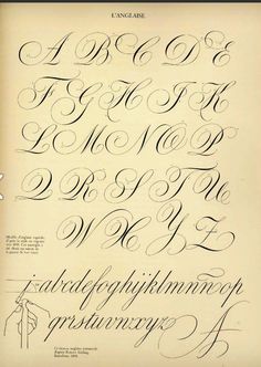 some type of calligraphy that has been written in cursive writing, including the letters