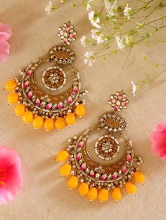 Statement earrings for a statement look! These handmade high quality kundan polki and meenakari earrings in a stunning golden tone are a unique addition to your outfit to glam it up! These can be paired with both Indian and western outfits. They are also extremely lightweight because they are handcrafted. Easy on your ears and beautiful for the eyes 💖 For any queries, please reach out to us. Happy shopping! Diwali Jewellery, Silver Spring, Pakistani Wedding, Western Outfits, Design Element, Diwali, Statement Earrings, Jewelry Earrings Dangle, Happy Shopping