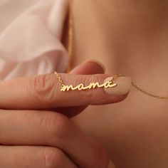 *GOLD MAMA  NECKLACE * DAINTY MAMA NECKLACE* 14K SOLID GOLD MAMA NECKLACE ,Mama Necklace,Dainty Mama Necklace,14K Solid Gold Name Necklace,Minimalist Necklace for Mom,Gift for her,Mother's Day Gift,Gift for New Mom,Custom Gold Name  Necklace, Silver Custom, Name Necklace,Personalized Name Necklace,Gold Name Necklace,Mothers Day Gift.  ♡  Custom Jewelry will be the best gift on the special day for your loved ones, Personalized jewelry is very popular nowadays. This is a stunning and special jewelry. Compared with others, it can bring back memories. More and more people choose it for gifting, This Mama necklace made from high quality 925 sterling silver, it is perfect gift for Mom . All jewelry from us are handmade with love ♡ ♡This Mama necklace layers delicately with other pieces and makes Gold Necklace With Name In Meaningful Style, Meaningful Gold Necklace For Personalized Gift, Personalized Gold Necklaces, Gold Custom Name Necklace With Meaningful Style, Gold Necklace With Custom Name In Meaningful Style, Gold Necklace With Custom Name, Meaningful Personalized Gold Necklace, Meaningful Gold Necklace For Anniversary, Gold Nameplate Charm Necklace For Mom