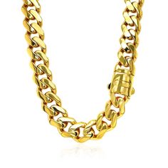 Sparkling diamonds dance among classic polished 14k yellow gold links in this bold, luxurious necklace. Necklace is 18 inches long, 9.5mm wide, and closes with a box clasp. Total weight of diamonds is 1.18ct. Necklace Information Width 0.37 inches Chain Type Curb Clasp Type Box Clasp Approximate Weight 27.1 gram(s) Available Sizes 18 Metal 14K Yellow Gold Diamond Information Min ct. tw. 1.18 Shape Round Average Color J Average Clarity I2 Setting Type Prong " Curb Chain Necklace, Silver Jewelry Necklace, Garnet Jewelry, Box Clasp, Yellow Gold Chain, Pearl Pendant Necklace, Diamond Pendant Necklace, Toe Rings, Curb Chain