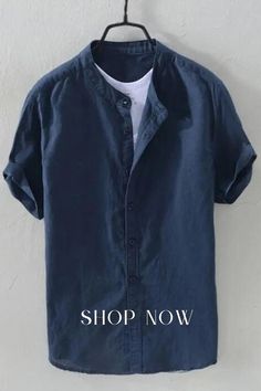 Men's Loose Cotton Linen Pocket Solid Color Vintage Shirt Top Casual Collar Short Sleeve Shirt For Beach Summer, Summer Casual Collar Short Sleeve Shirt With Buttons, Casual V-neck Shirt For Beach Season, Casual Collar Short Sleeve Shirt For Beach Spring, Casual Collar Short Sleeve Shirt For Spring Beach Outings, Short Sleeve Shirt With Buttons For Beach Season, Summer Solid Color Short Sleeve Button-up Shirt, Casual Collar Short Sleeve Shirt For Summer, Solid Short Sleeve Shirt With Button Closure For Beach