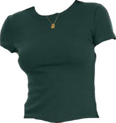 Green Ribbed Crew Neck T-shirt, Casual Fitted Crew Neck T-shirt, Basic Solid Color Cropped T-shirt, Basic Solid Crew Neck Cropped T-shirt, Basic Solid Cropped T-shirt With Crew Neck, Green Fitted Cropped T-shirt With Crew Neck, Fitted Casual Cropped T-shirt With Crew Neck, Fitted Short Sleeve Basic T-shirt, Trendy Green Ribbed T-shirt