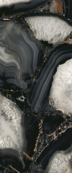 black and white marble is shown in this image, it looks like an abstract painting