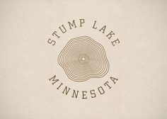 the logo for stump lake minnesota is shown in brown on white paper with black lettering