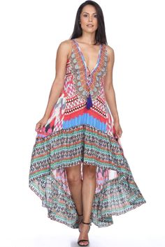 La Moda Bohemian High Low Resort Dresses for Casual Summer Evening Vestido Vacation Travel - Hot Boho Resort & Swimwear High Low Dresses, Designer Resort Wear, Luxury Beachwear, Beach Coverup Dress, Resort Dresses, Caftan Dress, Beach Wear Dresses, Vacation Dresses, Beachwear For Women