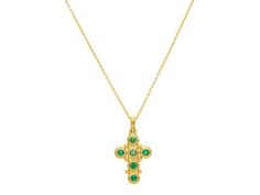 GURHAN, GURHAN Cross Gold Pendant Necklace, Gold Granulations, with Emerald Fine Jewelry Gold Emerald Pendant Necklace, Yellow Gold Cross Pendant Necklace With Gemstone, Gold Necklace With Gemstone Cross Pendant, Gold Necklaces With Gemstone Cross Pendant, Gold Emerald Pendant Necklace, Yellow Gold Temple Necklace With Gemstone For Gifts, Gold Emerald Pendant Necklace Hallmarked, Gold Emerald Pendant Necklace With Hallmark, Cocktail Bracelet