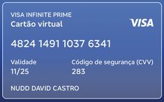 a blue visa card with the words visa in spanish and an image of a man's face