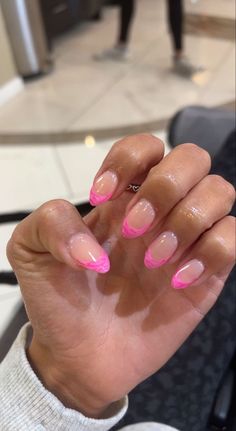 Pink Nails Gel, Pink Almond Nails, Preppy Nails, Nails Gel Nails, Broken Nails, Summery Nails, Glow Nails