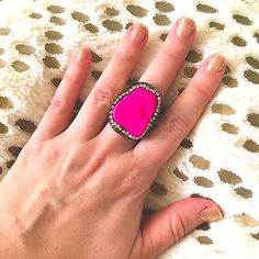 New Hot Pink Stone Ring 14k Gold Over Brass Open Back For Adjustable Fit Tags/Other Listings, Boho, Free People, Kendra Scott, Onyx, Howlite, Buffalo Turquoise, Anthropologie, Betsey Johnson, Genuine, Authentic, Birthstone, Bohemian, Tribal, Hippie, Gemstone, Navajo, American, Southwestern, Urban Outfitters, Lucky Brand, Rachel Zoe, Rose Quartz, Pearl, Jade, Jasper, Diamond, Crystal, Lapis, Larimar, Peridot, Amethyst, Ruby,Citrine, Shell, Gold, Sterling Silver, Raw, Healing, Meditation, 14k, 10k Pink Gemstone Party Ring, Pink Open Ring Jewelry With Accent Stones, Pink Open Ring With Accent Stones Jewelry, Pink Party Rings Fine Jewelry, Fine Jewelry Pink Stone Setting Jewelry, Pink Fine Jewelry With Stone Setting, Fine Jewelry Pink Stone Setting, Pink Open Ring For Party, Handmade Pink Party Rings