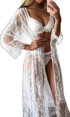 Eyelash Lace Dress, Kimono Beach Cover Up, Kimono Beach, Honeymoon Gifts, Cardigan Style, Lace Cardigan, Pretty Lingerie, Bridal Lingerie, Hottest Fashion Trends