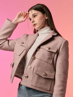 Composition : WOOL 20%, POLYESTER 80%Color : Pink_ONE-SIZE FITS ALLCountry of Origin : KOREA Coat Pocket, Pocket Jacket, Blazer Coat, Winter Collection, Composition, Jackets & Coats, Blazer, Wool, The Originals