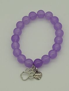 "10mm natural stone beaded bracelet on expandable elastic. Approximately 7.5\" in circumference, designed to fit most adult wrists." Dance Shirts Ideas, Purple Bracelet, Bracelets Design, Teen Girl Gifts, Couple Bracelets, Diy Bracelet Designs, Beads Bracelet Design, Jewelry Accessories Ideas, Fancy Jewelry