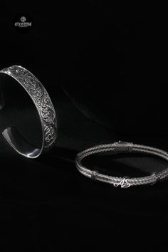 An exquisite way to express yourself! Discover Atolyestone's wide selection of personalized bracelets and more at www.atolyestone.com Mens Bangles, Personalised Bangle, Bangle Silver, Wrist Game, Bangle Designs, Silver Bangle Bracelets, Personalized Bracelets, Statement Bracelet, Silver Bracelets