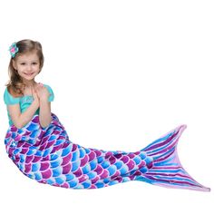 PRICES MAY VARY. Flannel Imported BUILD YOUR PRINCESS MERMAID DREAM: Every girl dreams of becoming a mermaid; This blanket makes it easy! Choose your style, slip on the mermaid tail, and transform into a little princess ready for adventure ULTRA COMFORTABLE: Made from soft, breathable flannel, this blanket is warm, and machine washable; The microfiber fabric ensures comfort, helping your child relax and sleep LARGE SIZE: Measuring 55 x 24 inches, this mermaid tail blanket fits children of differ Mermaid Sleeping Bag, Bracelet For Girls, Mermaid Tail Blanket, Snuggle Blanket, Mermaid Dreams, Beach Night, Bleu Violet, Mermaid Blanket, Mermaid Princess