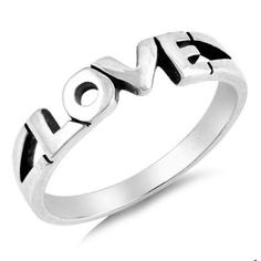 Bible Verse: Based on Galatians 5:22 - But the fruit of the Spirit is love, joy, peace, patience, kindness, goodness, faithfulness Style: LOVE cutout word ring on plain band Material: .925 Sterling Silver. Comes with Free Jewelry Gift Box Band Width: 4 mm wide front, 2 mm wide back Quality: High Quality Ring or Full Refund Guarantee God's Love is Sufficient. We can't give Love if we have not been Loved. You will LOVE this beautiful word ring! Girlfriend Ring, Word Ring, Beautiful Word, Promise Jewelry, Heart Promise Rings, Cutout Style, Silver Heart Ring, Family Jewellery, Plain Bands