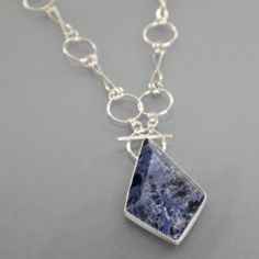 Handmade Sapphire Sodalite Jewelry, Handmade Sapphire Jewelry With Sodalite, Sodalite Gemstone For Jewelry Making, Silver Sodalite Jewelry With Natural Stones, Silver Jewelry With Natural Sodalite Stones, Elegant Sodalite Gemstone Jewelry, Lapidary Jewelry, Pendant Bails, Blue Sodalite