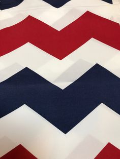 a red, white and blue chevroned fabric