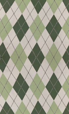 a green and white checkered pattern on fabric