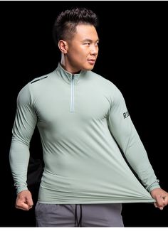 Slim Fit Long Sleeve Men's Gym Workout Zipper T Shirt - Men's Fitness Apparel, Men's Sports & Fitness T Shirts | Vivinch Fitness T Shirts, Gym Workouts For Men, Long Sleeve Men, Men's Fitness, Workout Games, Fitness Apparel, Mens Workout Clothes, Workout Hoodie, Workout Tshirts