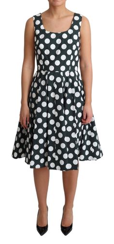 Dolce & Gabbana Green Polka Dotted Cotton A-Line Dress Gabbana Dress, Dolce And Gabbana Blue, Dolce Gabbana Dress, Green Polka Dot, Dolce E Gabbana, Blue Polka Dots, Black Polka Dot, Dolce & Gabbana, Overall Shorts