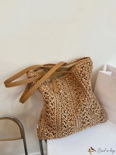 BirdinBag - Stylish Straw Bag - Ideal for Summer Beach Travels Straw Weaving, Large Knitting, Tote Bag Beach, Vacation Bag, Straw Beach Bag, Travel Tote Bag, Bag Summer, Straw Bags, Summer Bag