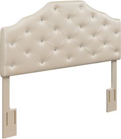 an upholstered headboard for a bed with buttons on the top and bottom