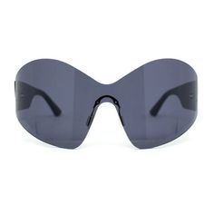 These super funky XXL oversized shield fashion style wrap around oversized sport sunglasses are the perfect way to stand out from the crowd. They are designed to achieve a maximum facial coverage, so you can be sure that your eyes will be protected from the sun's harmful UV rays. The sunglasses are made with 100% UV400 polycarbonate material, which is both durable and lightweight. They also have a comfortable fit that will keep them in place all day long. Whether you're going for a walk on the b Cheap Black Shield Sunglasses, Trendy Black Plastic Shield Sunglasses, Cheap Black Rimless Shield Sunglasses, Black Anti-reflective Shield Sunglasses For Beach, Black Rectangular Shield Sunglasses With Anti-reflective Coating, Rimless Sunglasses, Shield Sunglasses, Sports Sunglasses, Beach Walk