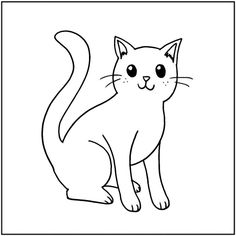 a black and white drawing of a cat